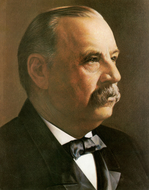 A portrait of President Grover Cleveland