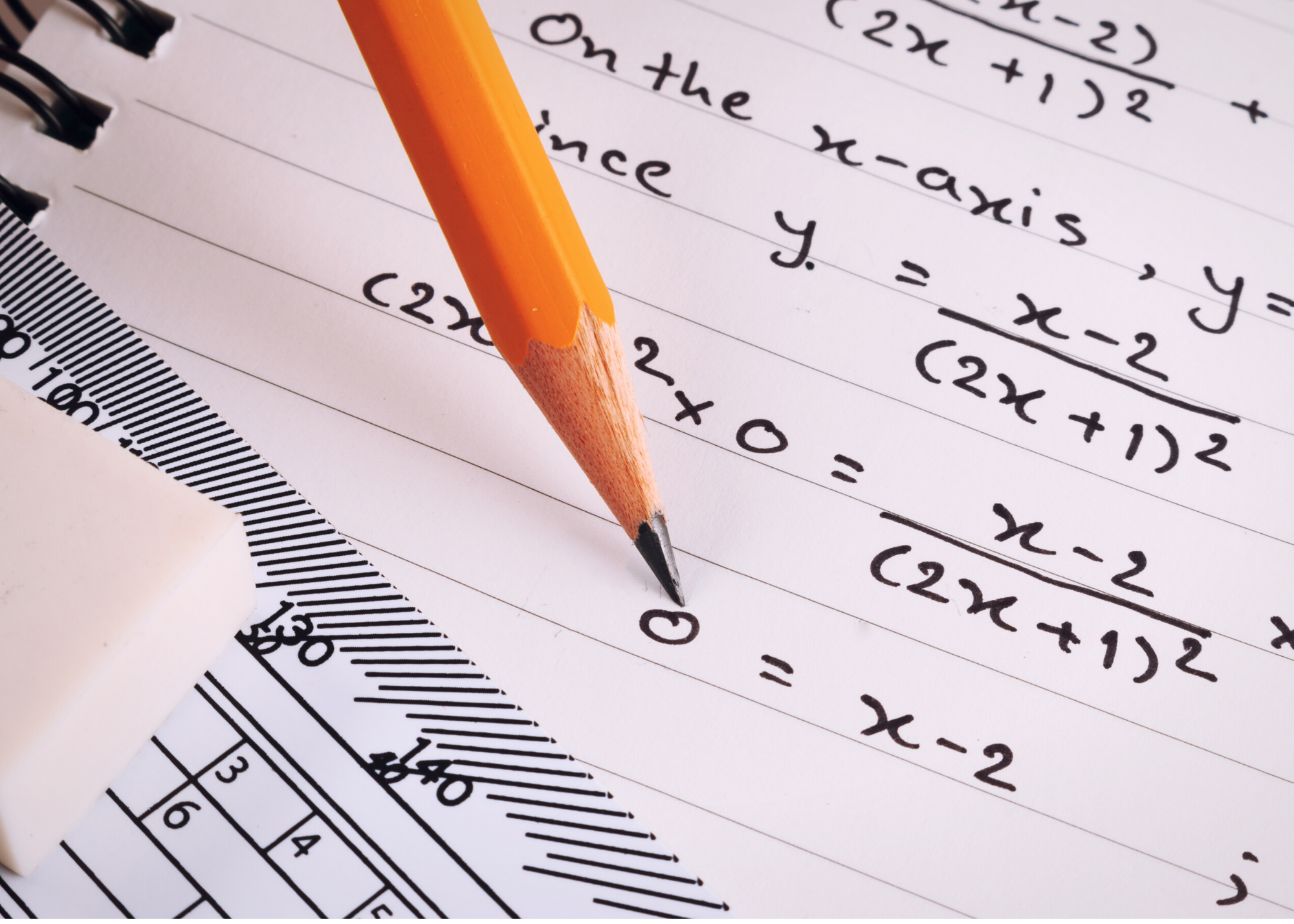 A pencil and algebra homework