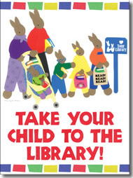 Take Your Child to the Library Day bunny family