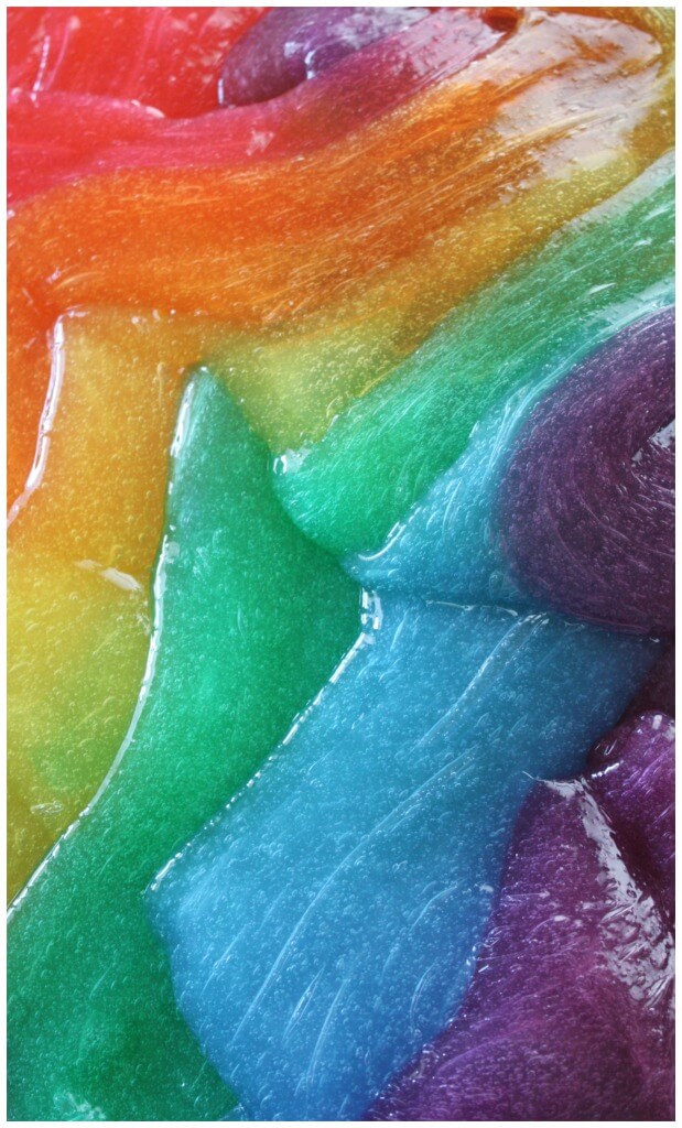 Rainbow colored slime