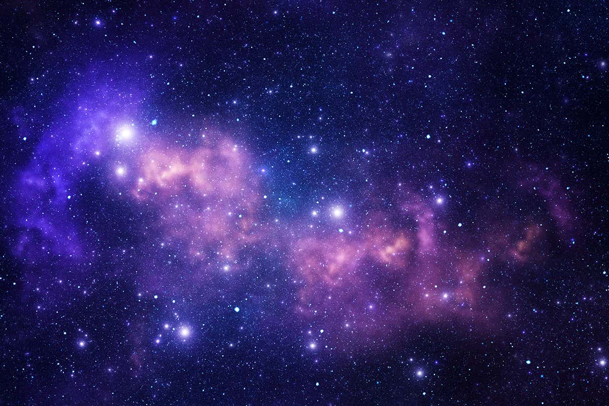 Image of stars on a black and purple background
