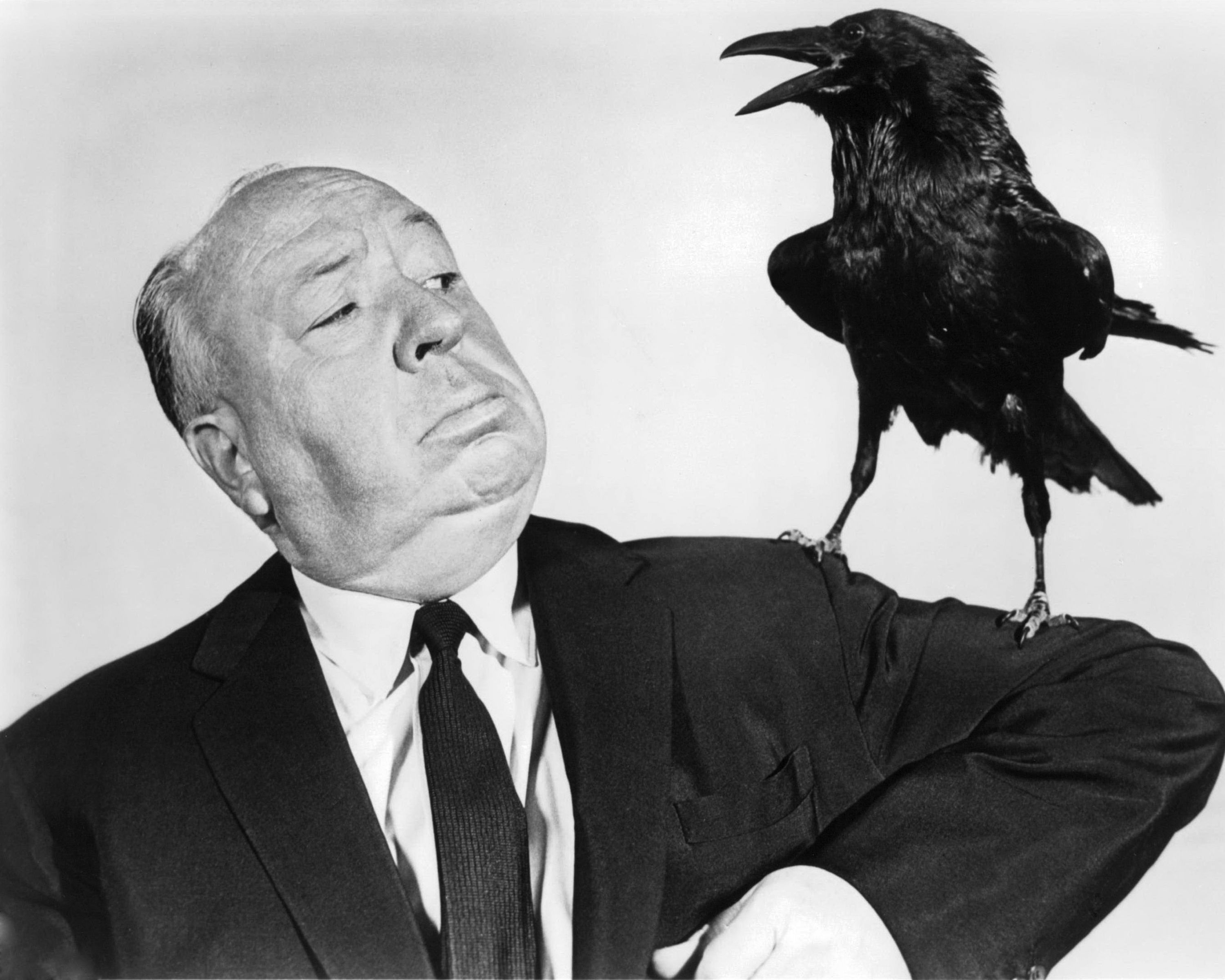 Picture of Alfred Hitchcock with Raven