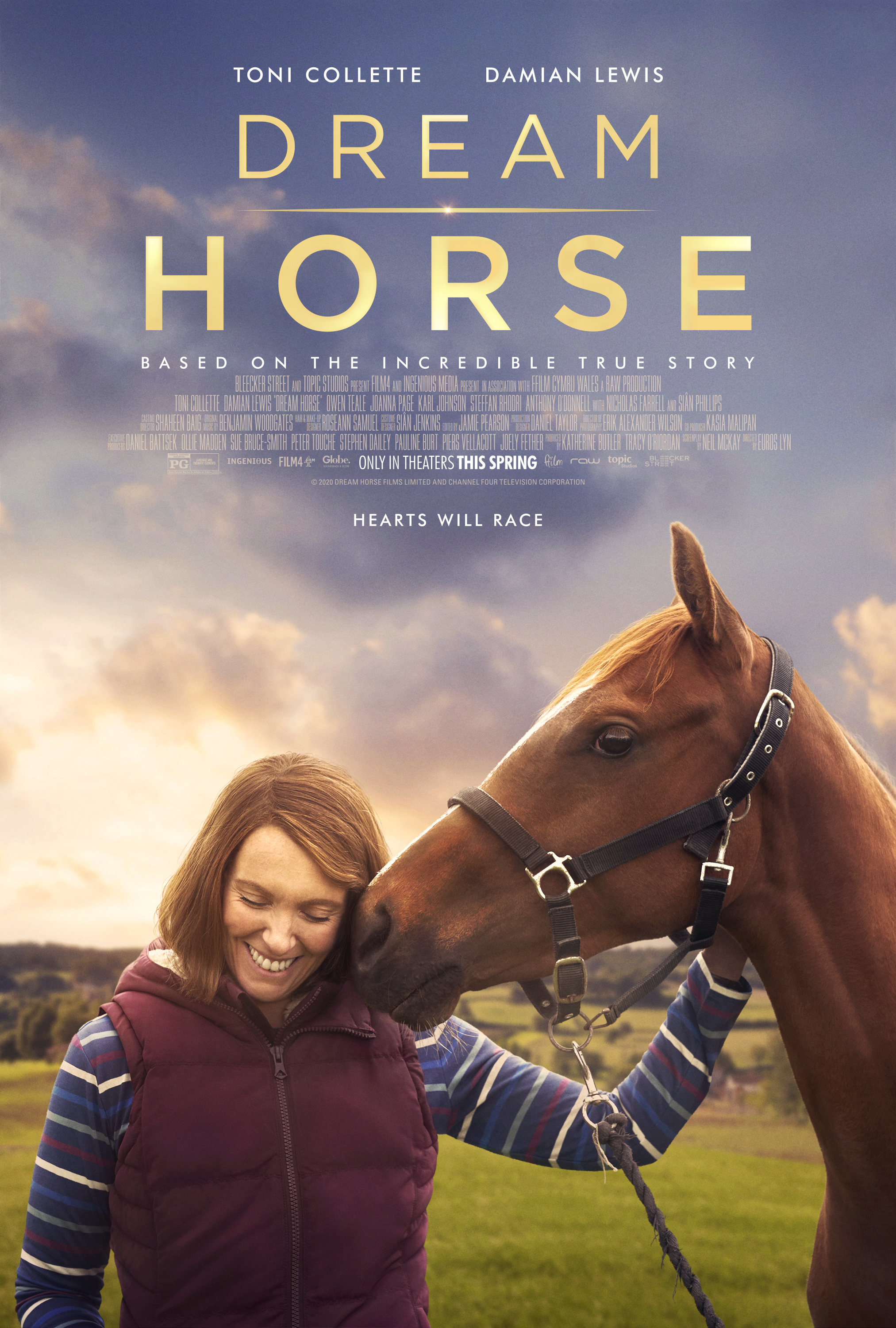 Image of a woman with a horse, title dream horse