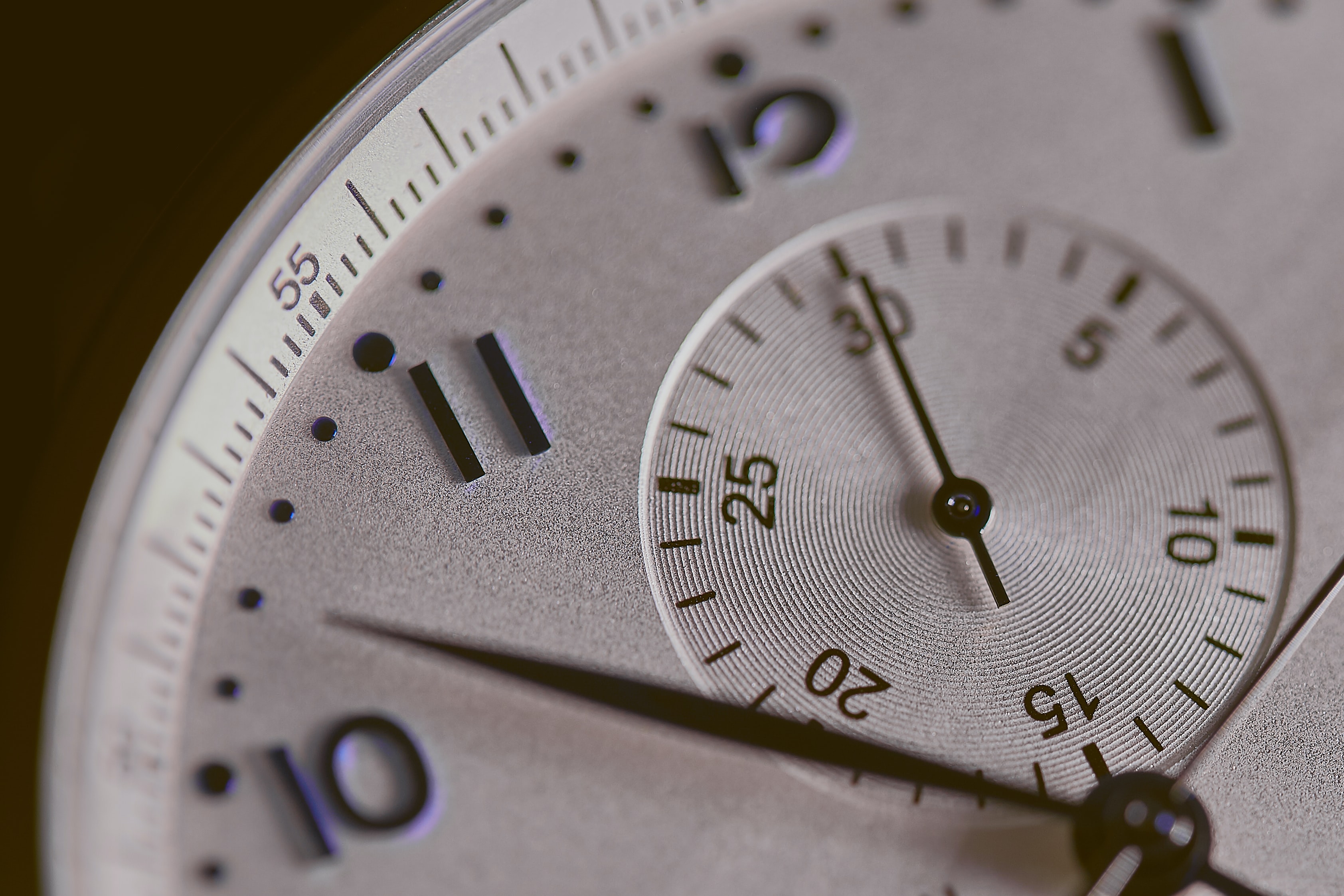 Close up of a clock dial