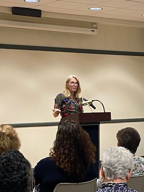 Image of Ann Leary giving book talk