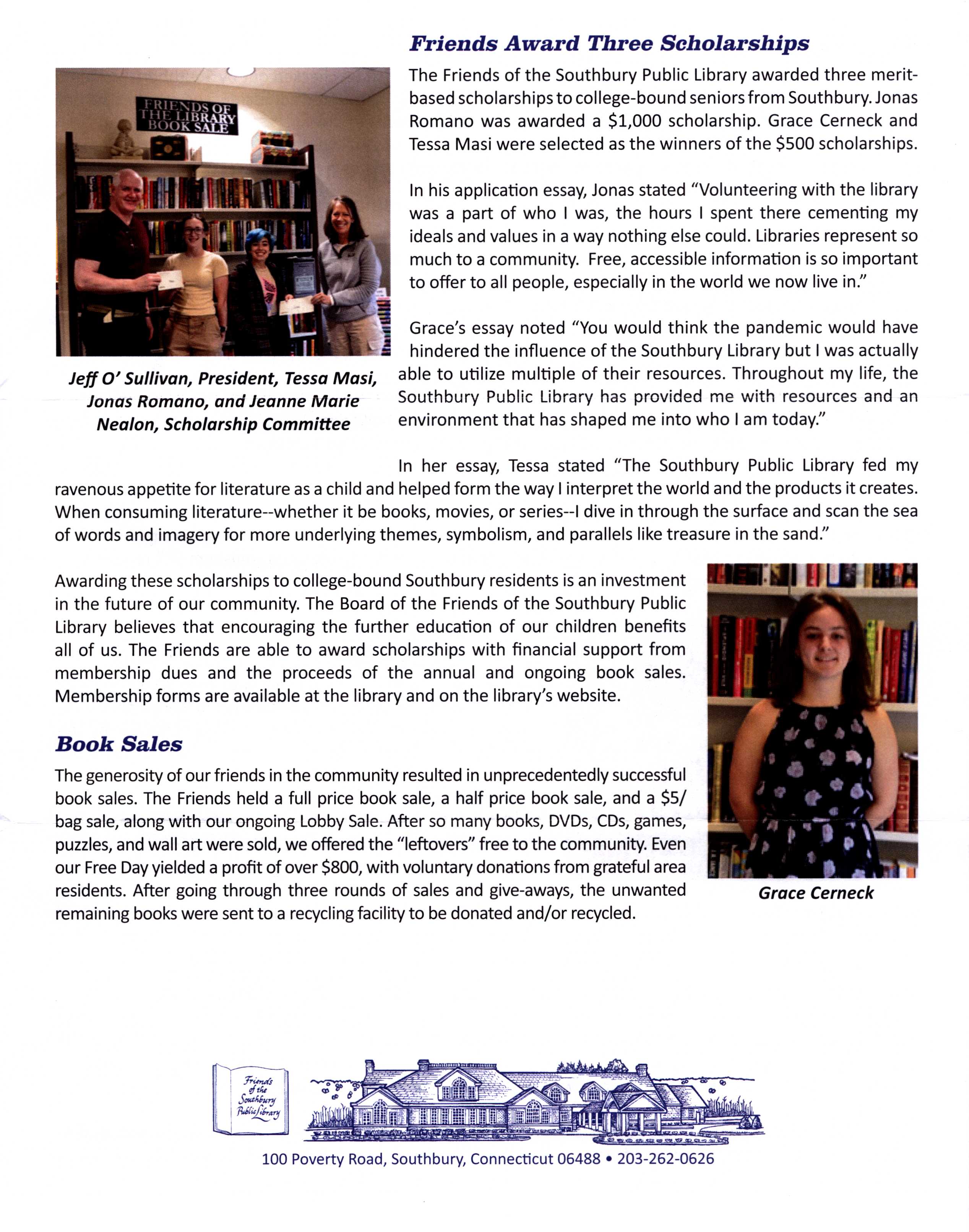 A jpg image of the third page of the Friends 2022 Newsletter. For a PDF version, keep scrolling down this webpage.