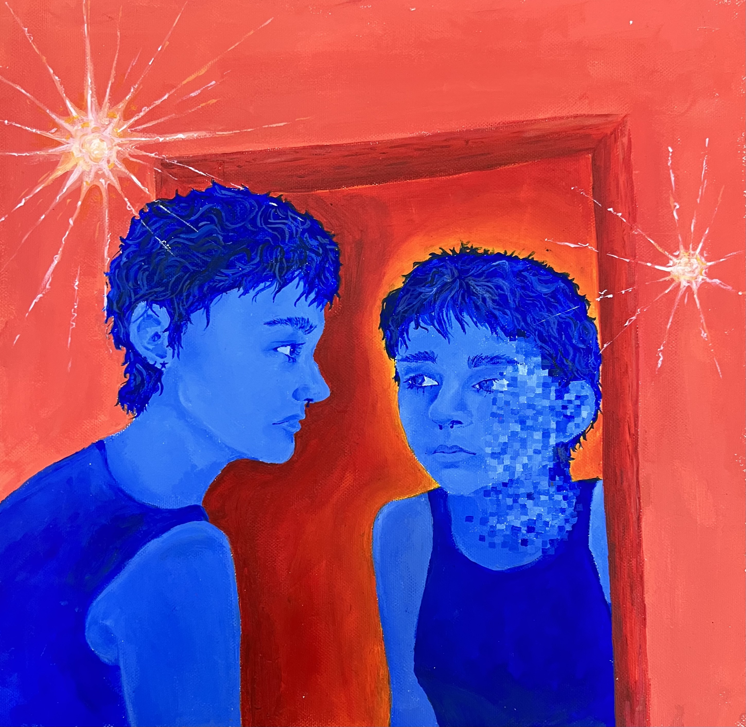 Image of two faces looking at each other