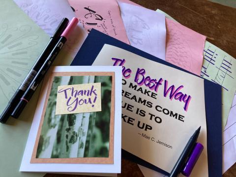 Samples of fancy brush lettering