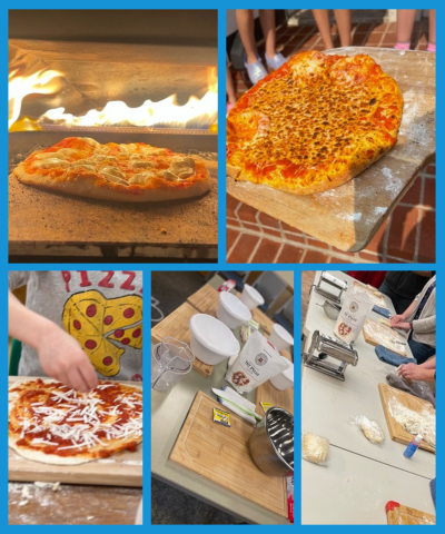 examples of pizza being made