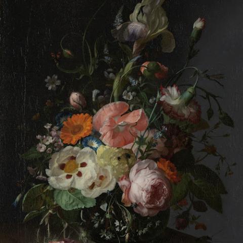 Rachel Ruysch. Still Life on a Marble Slab, 1716. Rijksmuseum. 