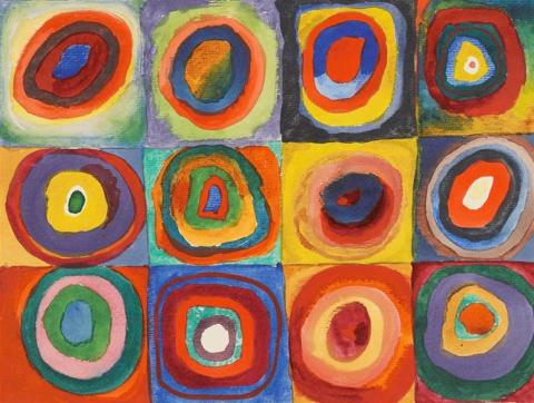  Wassily Kandinsky, Color Study, Squares with Concentric Circles, 1913. Stadtische Galerie in Lenbach. 