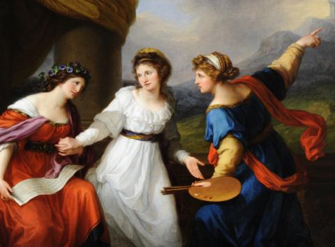 Angelica Kauffman. Self-Portrait Hesitating Between Painting and Music, (detail) 1794. Nostell Priory, West Yorkshire.