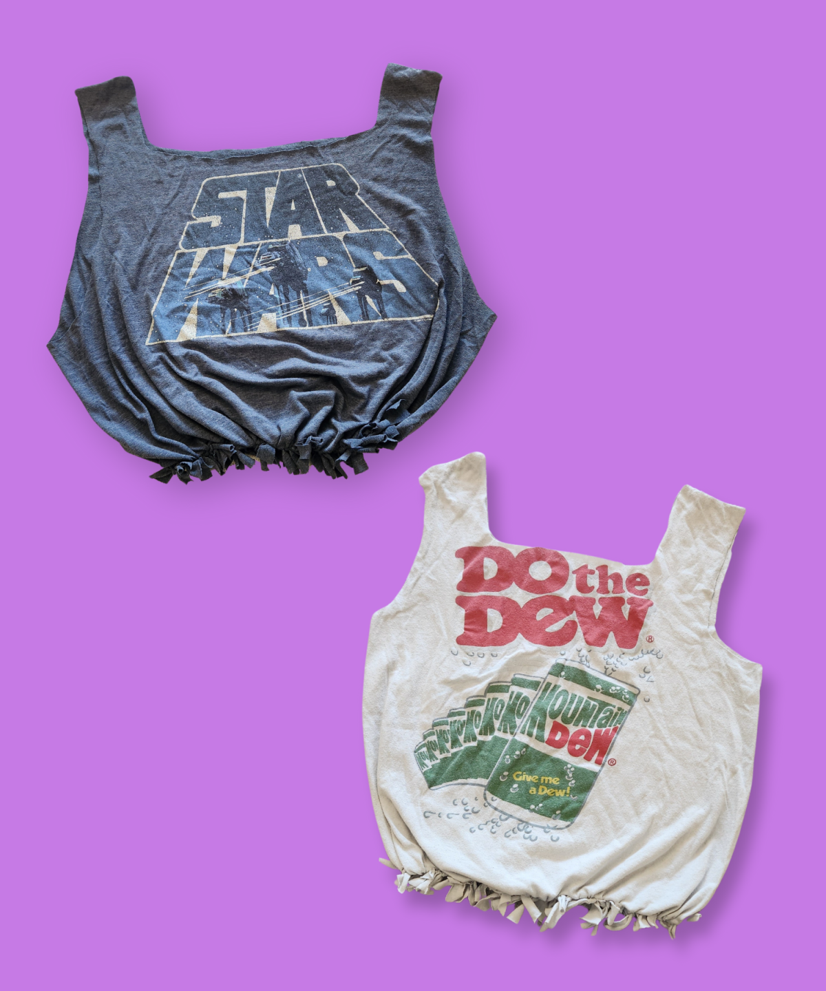 Samples of the tote bags