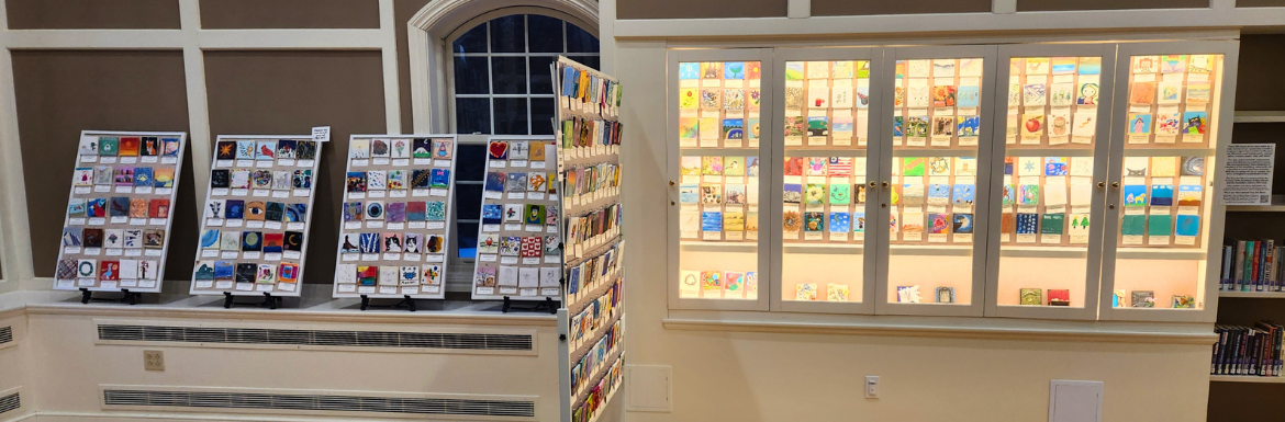 A zoomed out photo of the entire Tiny Art Show