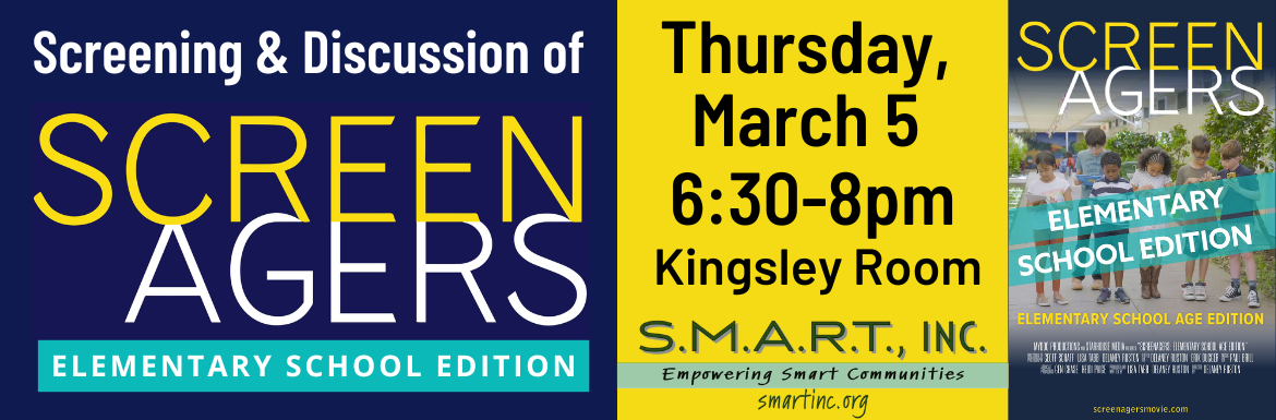 Learn more about the event "Screening & Discussion of Screenagers: Elementary School Edition" on Thursday, March 5 from 6:30-8pm.